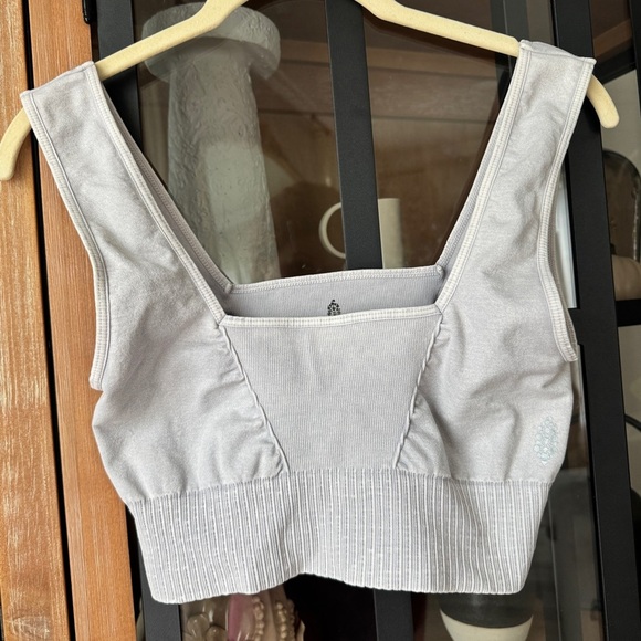 FP Movement Good Karma Square Neck sports Bra M/L Ice Grey top ribbed tank - Picture 1 of 10